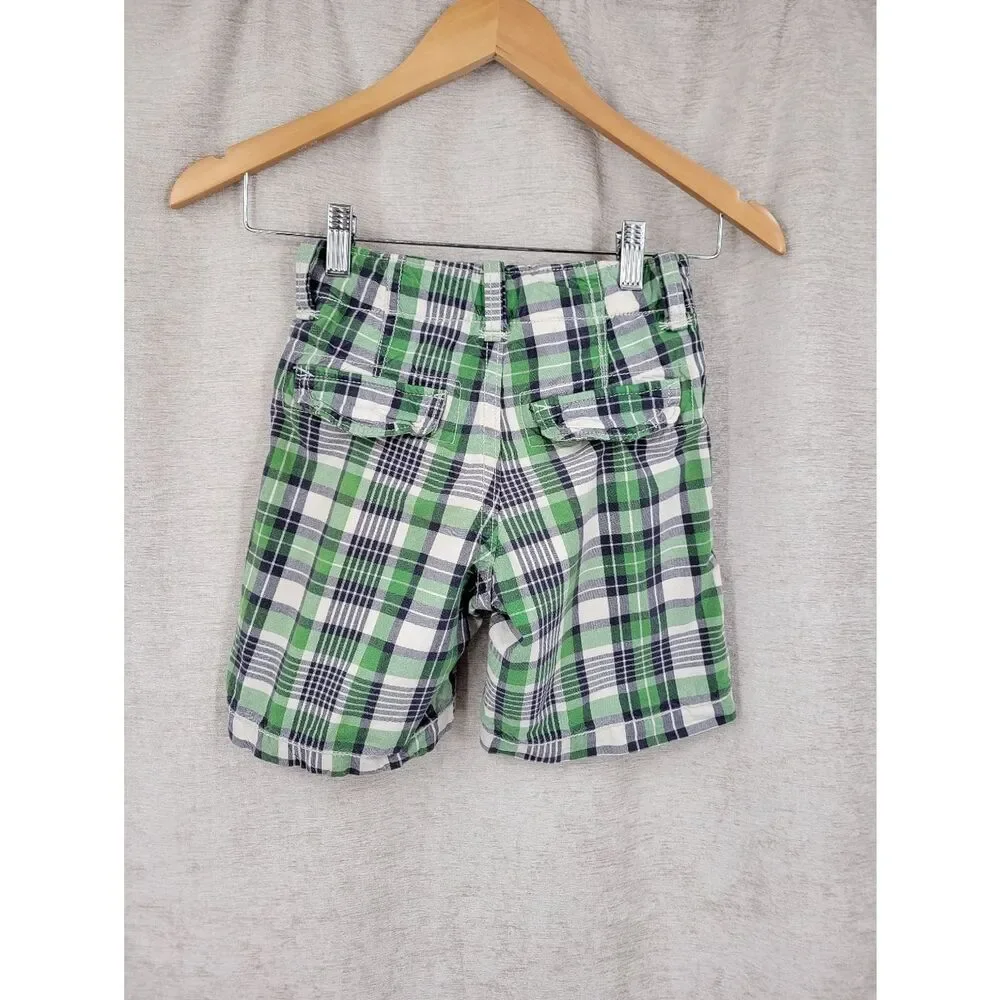Gap Green and Navy Blue Plaid Kids Shorts